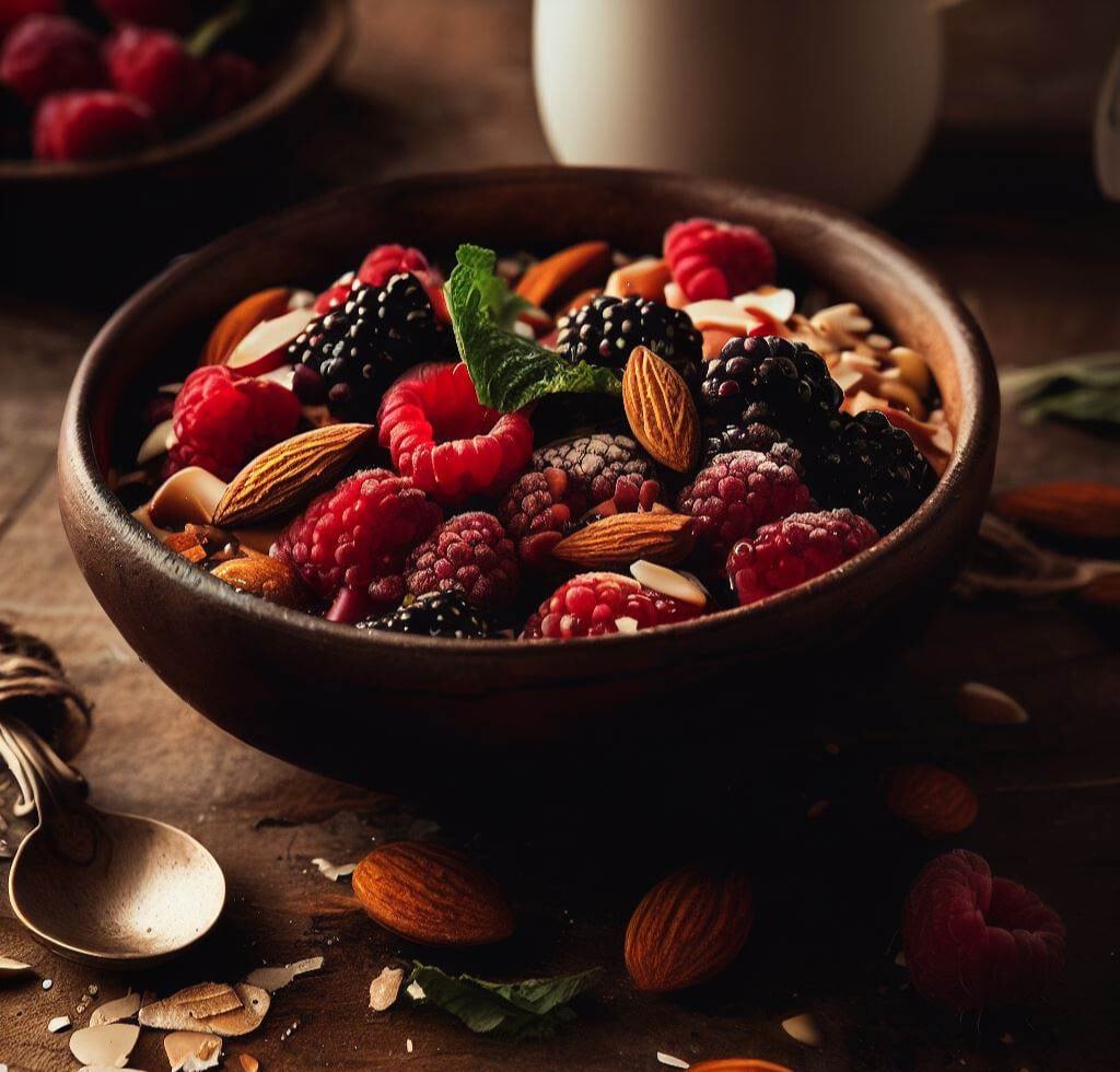 Oatmeal with Berries and Almonds Recipe | Chef With AI