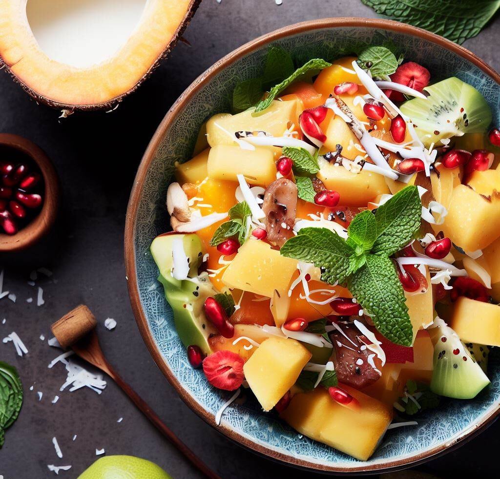 Tropical Fruit Salad with Chili-Lime Dressing