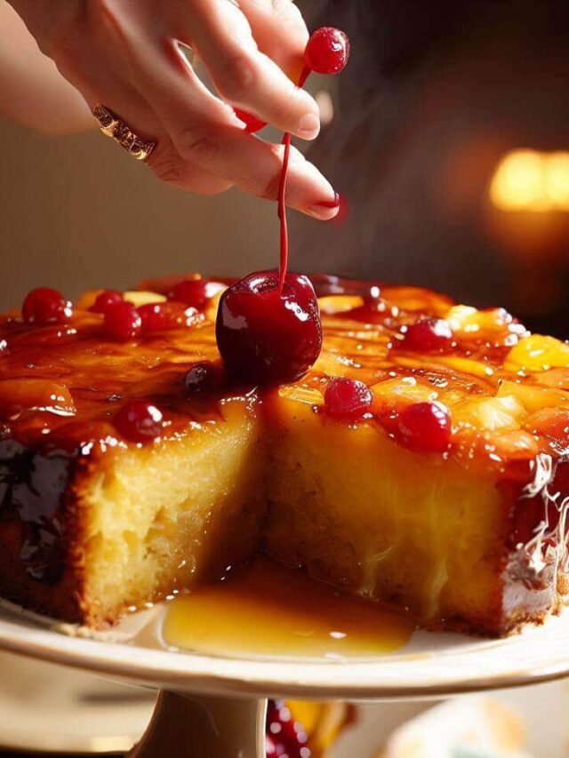 Pineapple Upside-Down Cake with Rum Caramel