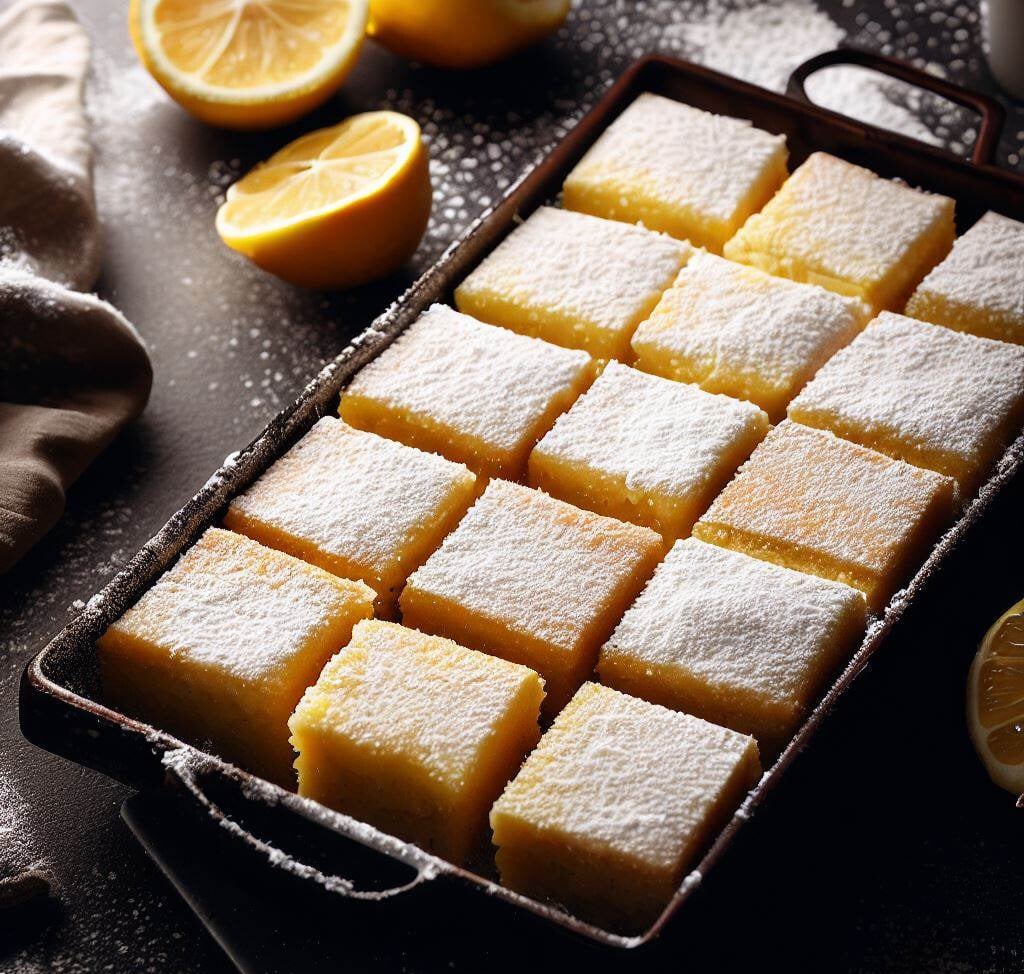 Lemon Bars in the baking pan