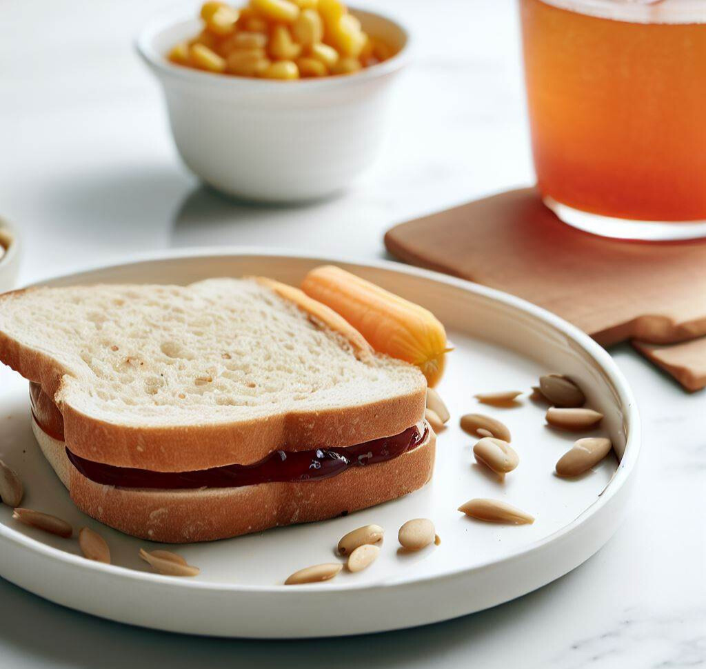 Seed Butter & Jelly Sandwich And Crunchy Baby Carrots